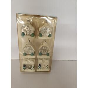 Martha Stewart Merry Metallic Set 6pc House Shatter-Resistant Ornaments